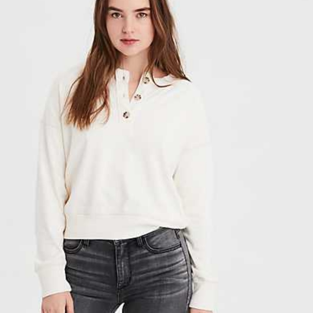 Oversized button down American eagle sweatshirt